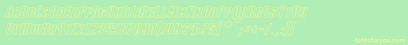 Шрифт StarkHollowItalic – жёлтые шрифты на зелёном фоне
