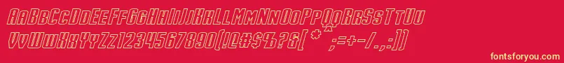 StarkHollowItalic Font – Yellow Fonts on Red Background