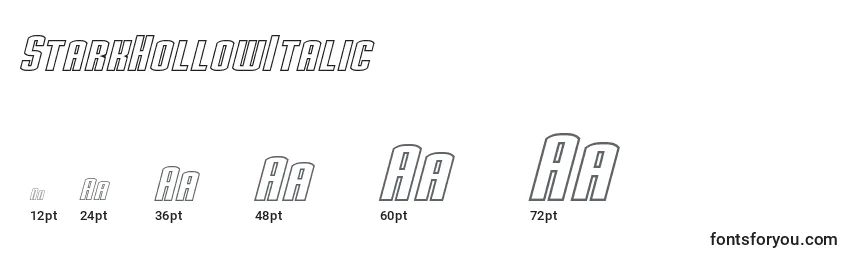StarkHollowItalic Font Sizes