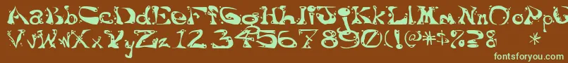 Aajax Font – Green Fonts on Brown Background