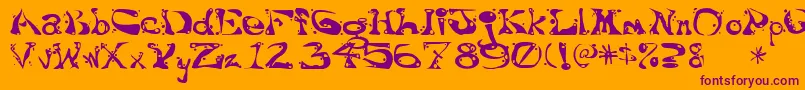 Aajax Font – Purple Fonts on Orange Background