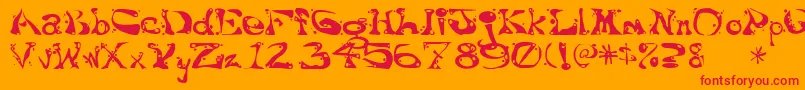 Aajax Font – Red Fonts on Orange Background