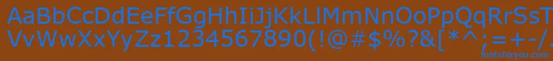 Verdank Font – Blue Fonts on Brown Background
