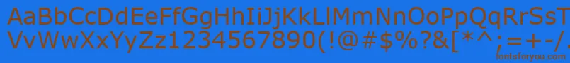 Verdank Font – Brown Fonts on Blue Background