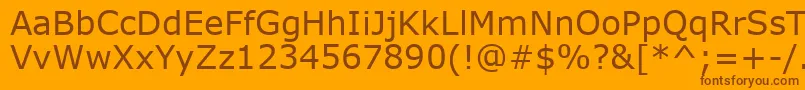 Verdank-fontti – ruskeat fontit oranssilla taustalla