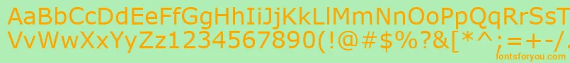 Verdank Font – Orange Fonts on Green Background