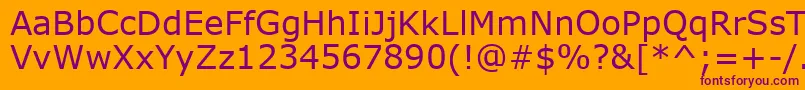 Verdank Font – Purple Fonts on Orange Background