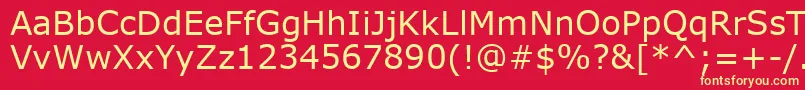 Verdank Font – Yellow Fonts on Red Background