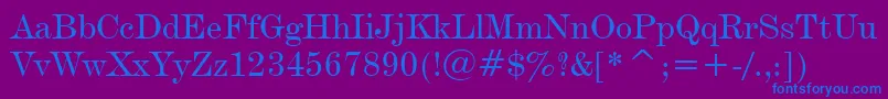 DeVinneTextBt Font – Blue Fonts on Purple Background