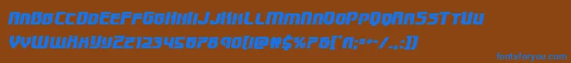 Speedwagonital Font – Blue Fonts on Brown Background