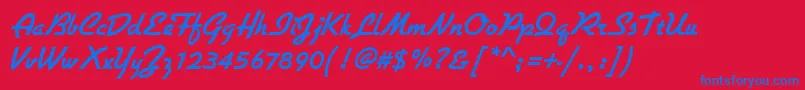 Gilliesgotdbol Font – Blue Fonts on Red Background