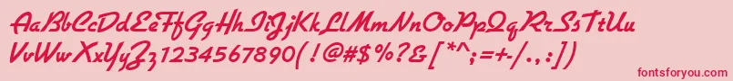 Gilliesgotdbol Font – Red Fonts on Pink Background