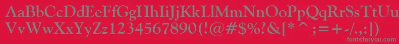フォントVaniel2Bold – 赤い背景に灰色の文字