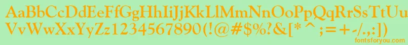 Vaniel2Bold Font – Orange Fonts on Green Background