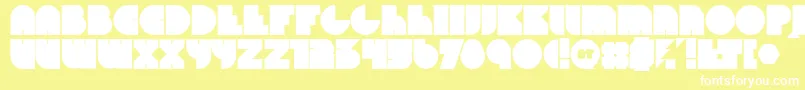 Fonte Beyondprotype – fontes brancas em um fundo amarelo