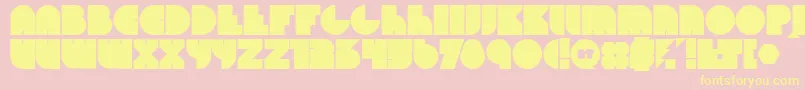Fonte Beyondprotype – fontes amarelas em um fundo rosa