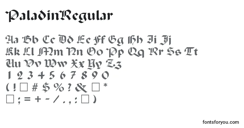 Police PaladinRegular - Alphabet, Chiffres, Caractères Spéciaux