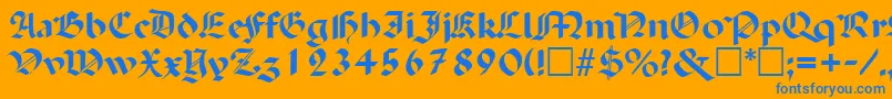PaladinRegular Font – Blue Fonts on Orange Background
