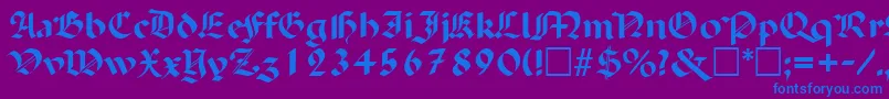 PaladinRegular-Schriftart – Blaue Schriften auf violettem Hintergrund