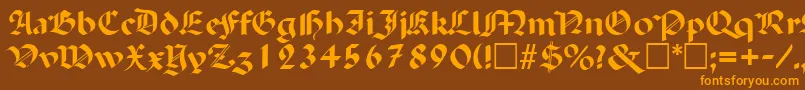 PaladinRegular Font – Orange Fonts on Brown Background