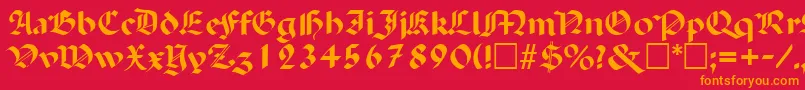 PaladinRegular Font – Orange Fonts on Red Background