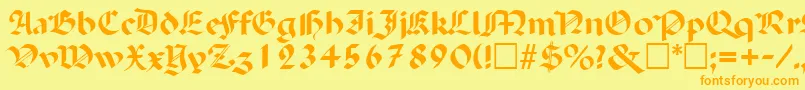 PaladinRegular Font – Orange Fonts on Yellow Background
