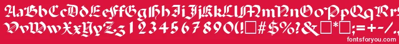 Czcionka PaladinRegular – białe czcionki na czerwonym tle