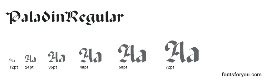Размеры шрифта PaladinRegular