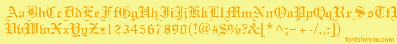 TexturRegular Font – Orange Fonts on Yellow Background