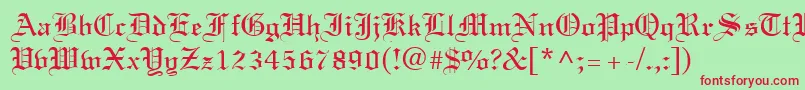 TexturRegular Font – Red Fonts on Green Background
