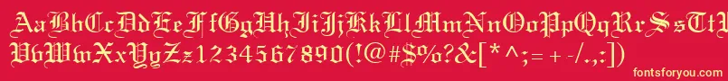 TexturRegular Font – Yellow Fonts on Red Background