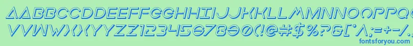Earthorbiterdeep3Dital Font – Blue Fonts on Green Background