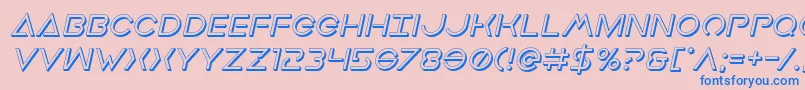 Earthorbiterdeep3Dital Font – Blue Fonts on Pink Background