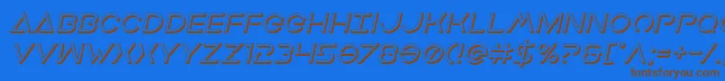 More about Earthorbiterdeep3Dital Font Earthorbiterdeep3Dital Font – Brown Fonts on Blue Background