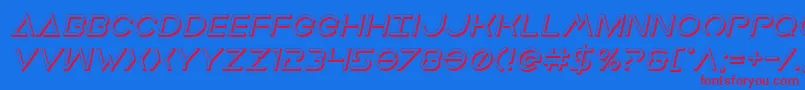 Earthorbiterdeep3Dital Font – Red Fonts on Blue Background