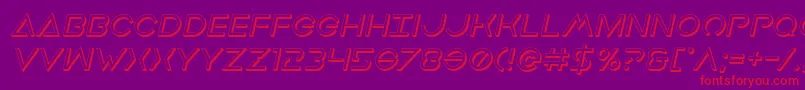 Earthorbiterdeep3Dital Font – Red Fonts on Purple Background