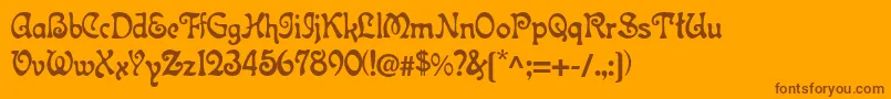 Topeka Font – Brown Fonts on Orange Background