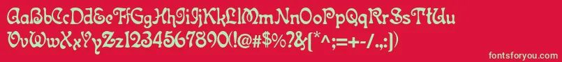 Topeka Font – Green Fonts on Red Background