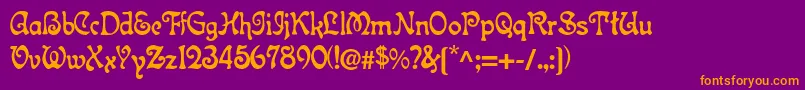 Topeka Font – Orange Fonts on Purple Background