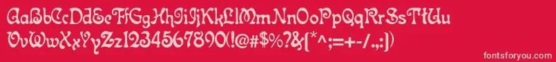 Topeka Font – Pink Fonts on Red Background