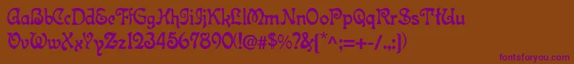 Topeka Font – Purple Fonts on Brown Background