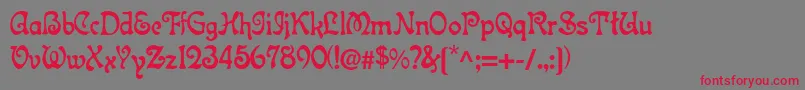 Topeka Font – Red Fonts on Gray Background