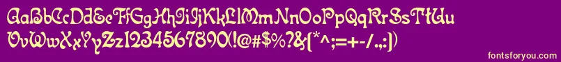 Topeka Font – Yellow Fonts on Purple Background