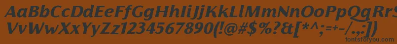 フォントFlorentiaExtraboldItalicTrial – 黒い文字が茶色の背景にあります