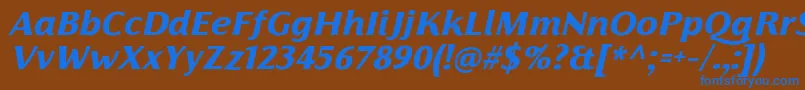 フォントFlorentiaExtraboldItalicTrial – 茶色の背景に青い文字