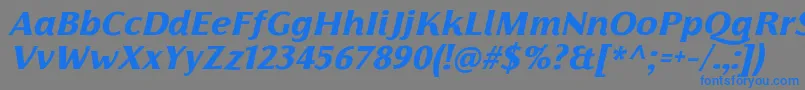 FlorentiaExtraboldItalicTrial Font – Blue Fonts on Gray Background