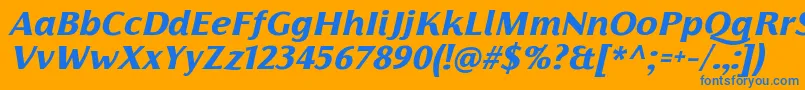 FlorentiaExtraboldItalicTrial Font – Blue Fonts on Orange Background