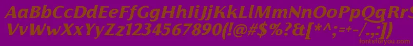 FlorentiaExtraboldItalicTrial Font – Brown Fonts on Purple Background