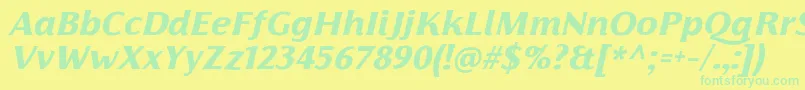 Police FlorentiaExtraboldItalicTrial – polices vertes sur fond jaune