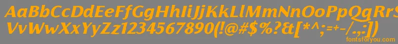FlorentiaExtraboldItalicTrial-Schriftart – Orangefarbene Schriften auf grauem Hintergrund